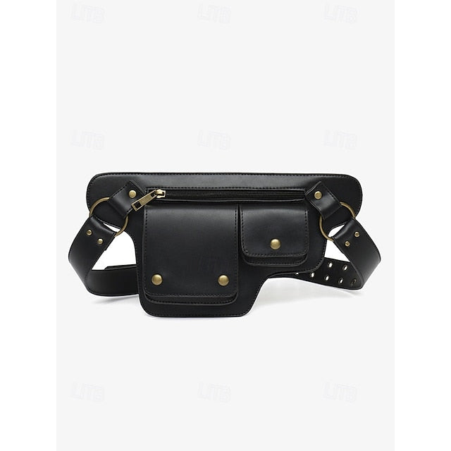 Utility Bag with Vintage Belt Women's Leather Faux