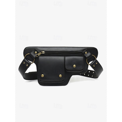 Utility Bag with Vintage Belt Women's Leather Faux