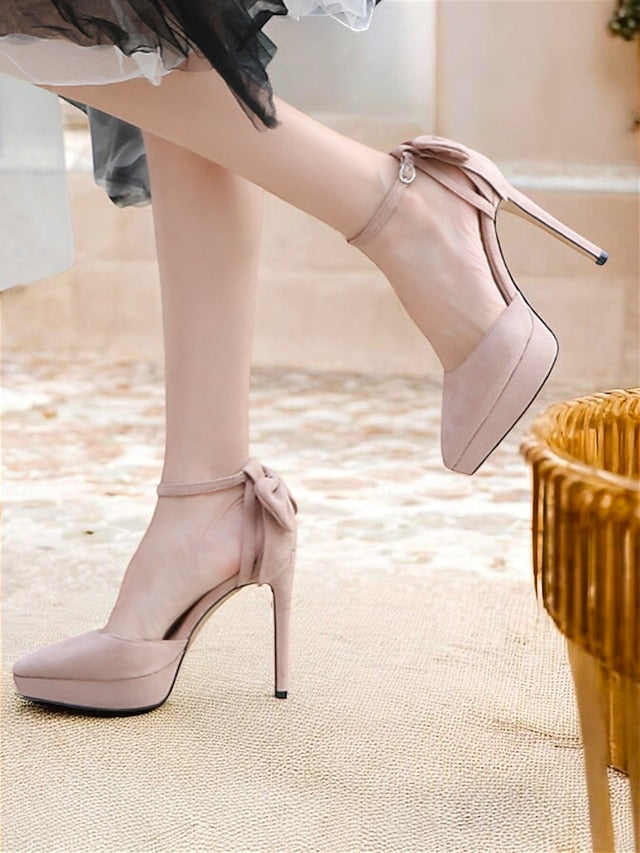 with Heels Platform Ankle Stiletto Elegant Women's Strap