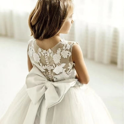 Solid Girls' Kids Color Flower Dress Girl Party