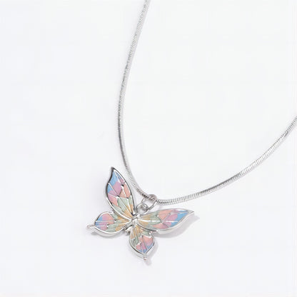 Collier Papillon en émail