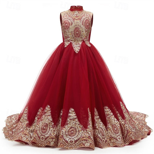 Girls' Dress Kid's Girl Flower Evening Gown Formal