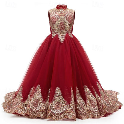 Girls' Dress Kid's Girl Flower Evening Gown Formal