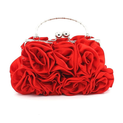 Floral Vintage Evening Red – Elegant Rose Clutch Bag Design