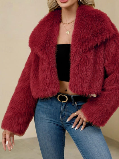 Fur Warm Coat Comfortable Women's Faux Leathers Furs