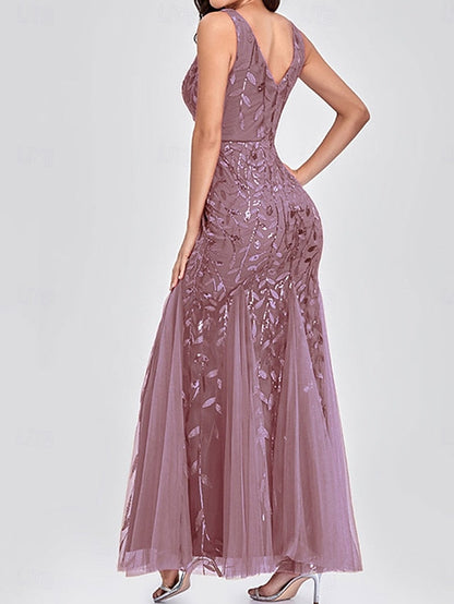 V Bride Mother Neck Party Floor the Elegant Dress of