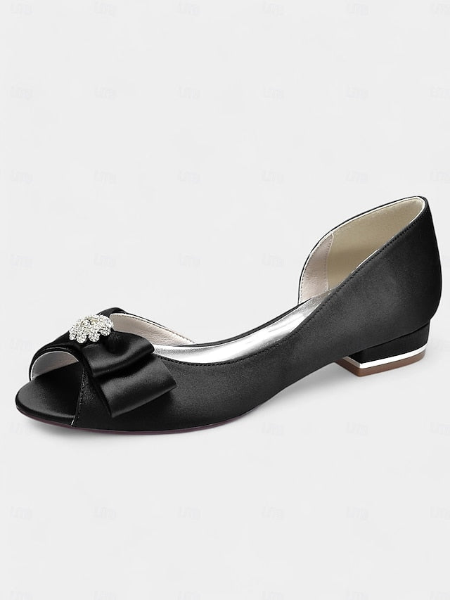 satin a luxurious in crafted Elegant flats sparkling with