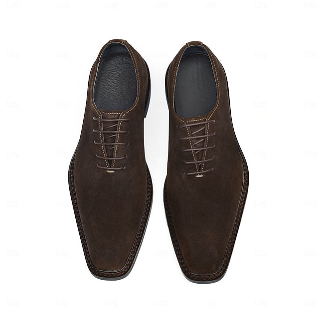 Men's Shoes - Suede Oxford Leather Cowhide Genuine