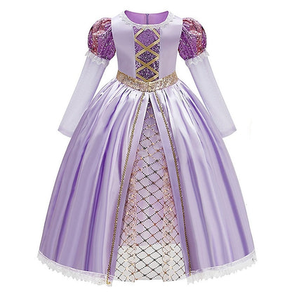 Party Girl Flower Sofia Rapunzel Theme Princess Fairytale Dress