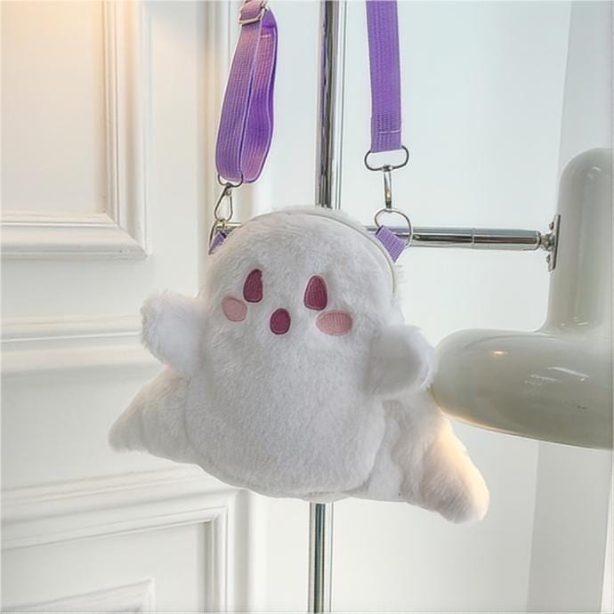 Sac à dos en peluche fantôme mignon sac à bandoulière