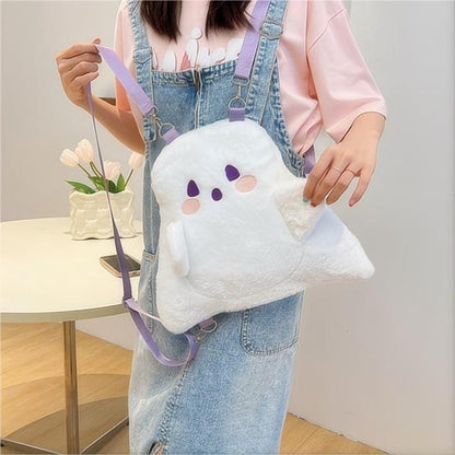 Sac à dos en peluche fantôme mignon sac à bandoulière