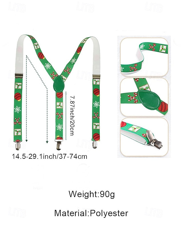 Snowman Men's Christmas with Suspenders