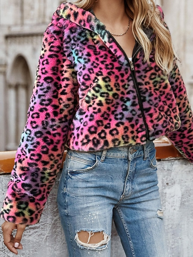 Comfortable Coat Hoodie Faux Warm Women's Fur Jacket