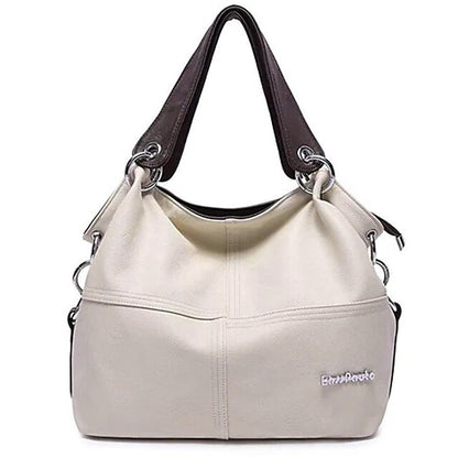 Casual Handbag with Canvas Leather Straps – Women's