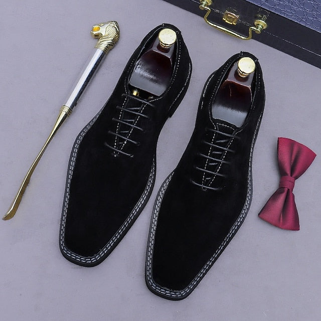 Men's Shoes - Suede Oxford Leather Cowhide Genuine