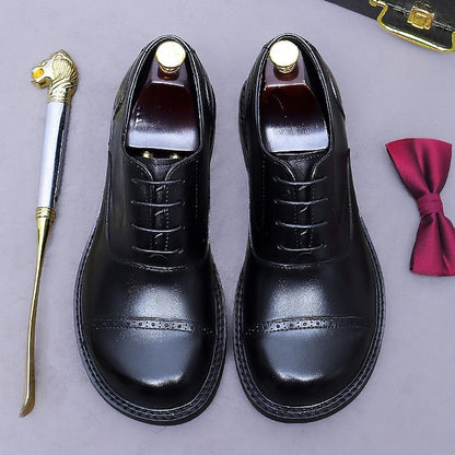 Oxford First Shoes- Genuine Cap Men's Leather Toe