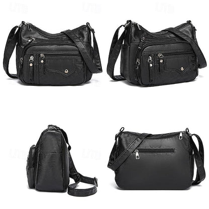 Leather Multiple Women's with Bag Quilted Crossbody Faux