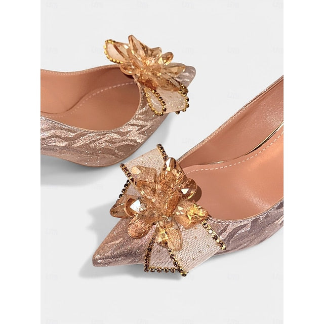 Shoes High – for Glitter Heels Wedding Sparkling Women Silver