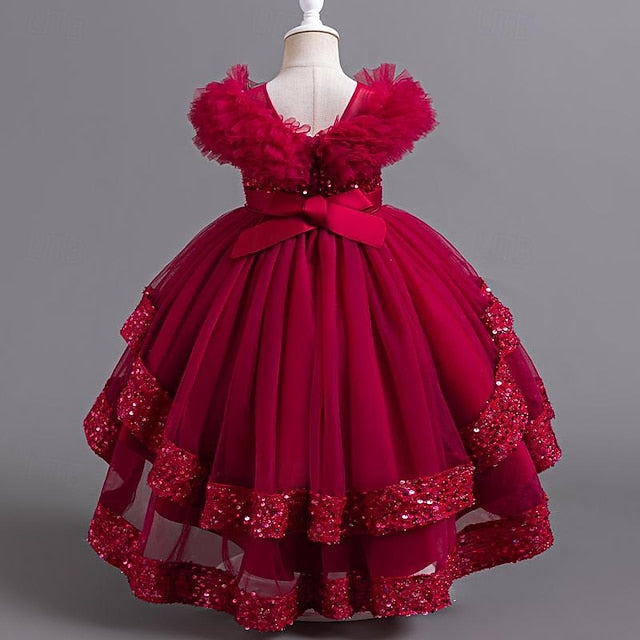 Kids Party Sequin Sleeveless Girls' Dress Girl Flower