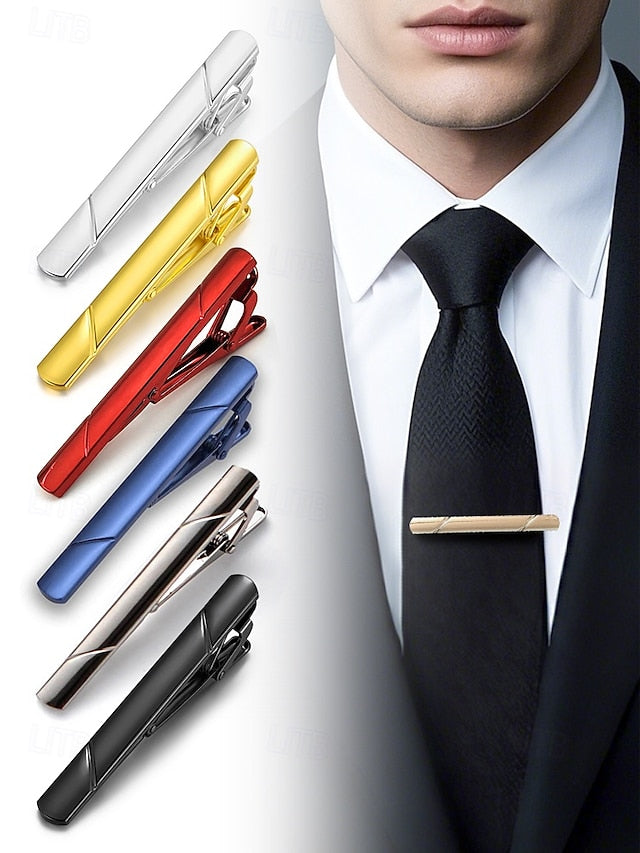 Men's Classic 7 Colors Tie Metal - Clip Available