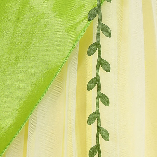 Dress Tiana Princess Girl Bell Flower Tinker Theme Fairytale