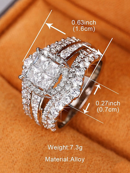 Zirconia Cubic Luxury Ring Wedding with Set