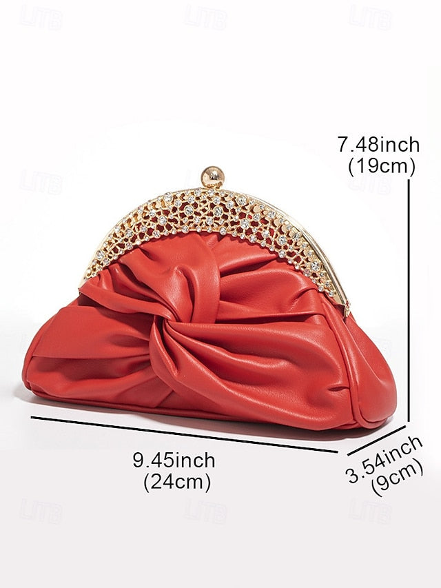 Clutch Faux Bag Rhinestone Evening Women's – Leather