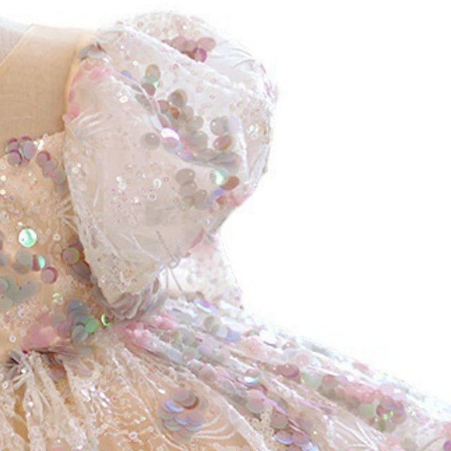 Kids Girls' Solid Short Dress Party Sleeve Color