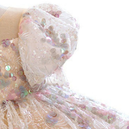 Kids Girls' Solid Short Dress Party Sleeve Color