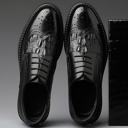 Brogue Shoes Oxford Brown - Crocodile Leather Men's