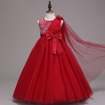 Colored Girls' Kids Solid Girl Dress Flower