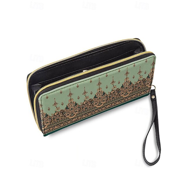 Wristlet – Floral Printed Bohemian Wallet Vintage Leather