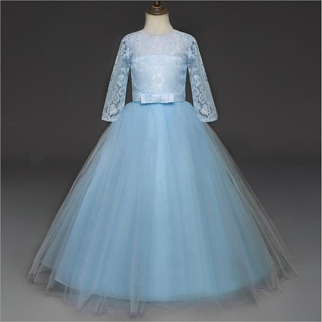 Dress Prom Girl 3-13 Princess Lace Flower Years Kids