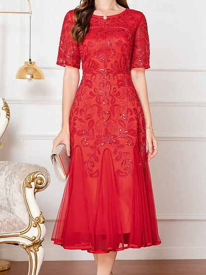 the Elegant Party V of Dress Bride Beaded A-Line Mother Vintage