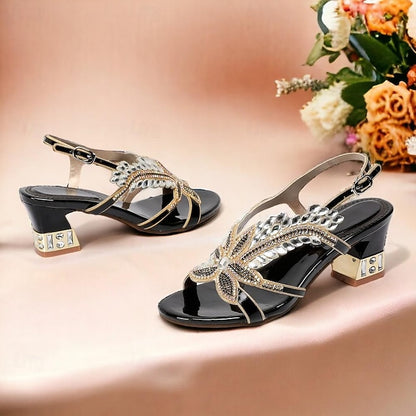 Shoes Toe Wedding Round Party Rhinestone Women's Sandals