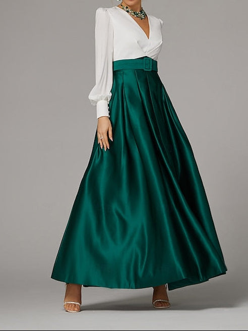 Gown Evening Guest Wedding Floor A-Line Split High Dress Formal