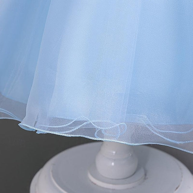 Party Dress Wedding Sleeveless Floral Girls' Sequin Kids