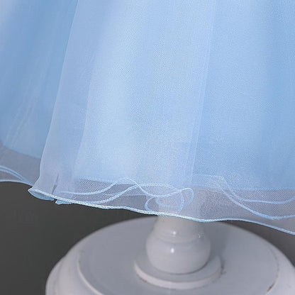 Girls' Party Sleeveless Dress Sequin Floral Wedding Kids