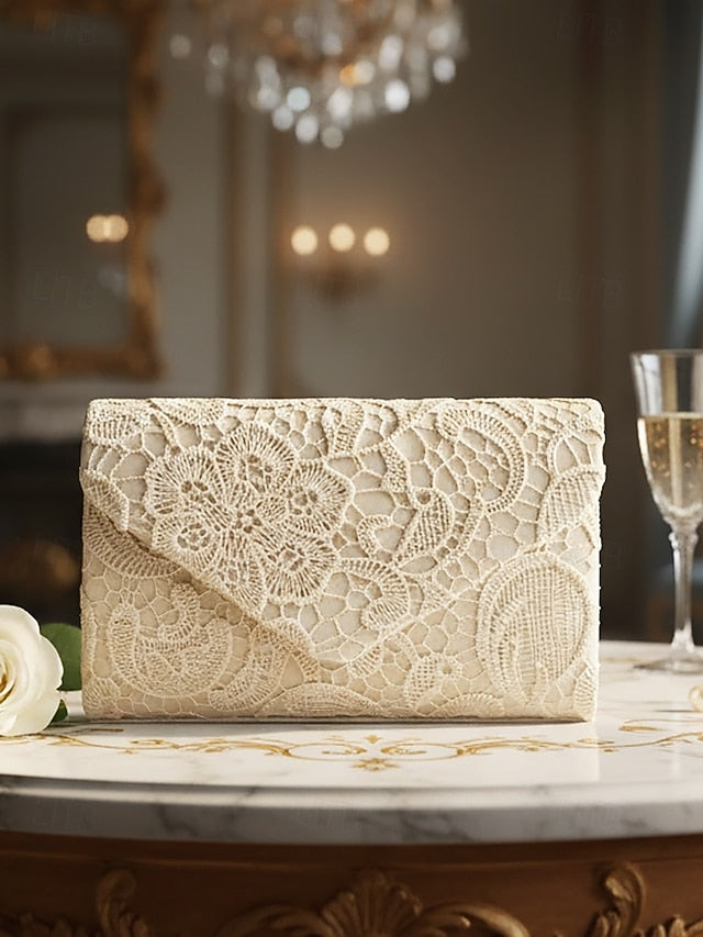 Lace with Chain Bag Women's Evening Strap Clutch