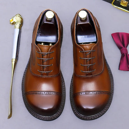 Oxford First Shoes- Genuine Cap Men's Leather Toe