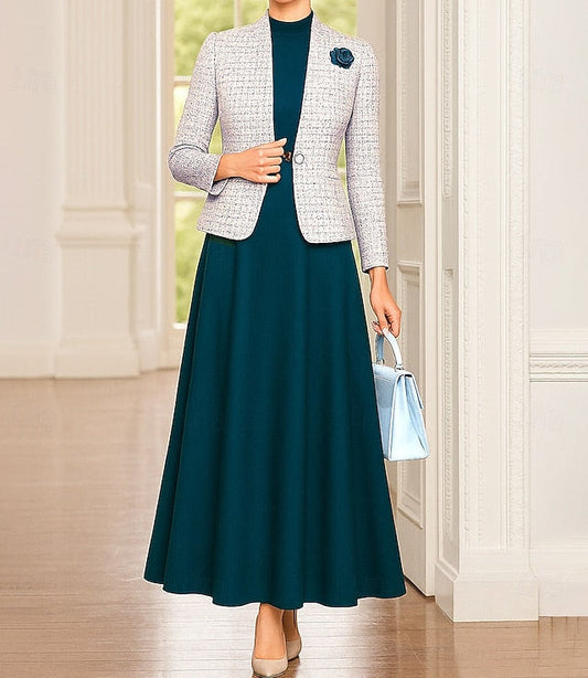 Dress Piece Mother Elegant Formal Two Bride of Sets the