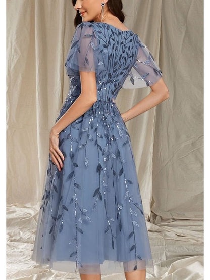 Mother of Guest A-Line Bride the Neck Wedding Dress Elegant V