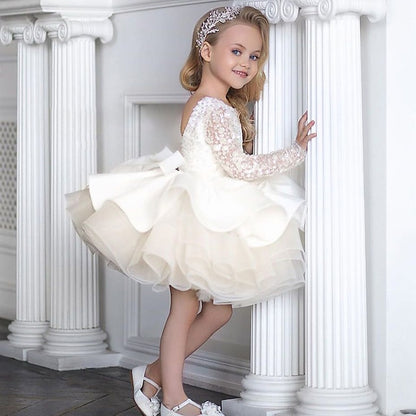 Dress Party Solid Girl's Kids Flower Girls'