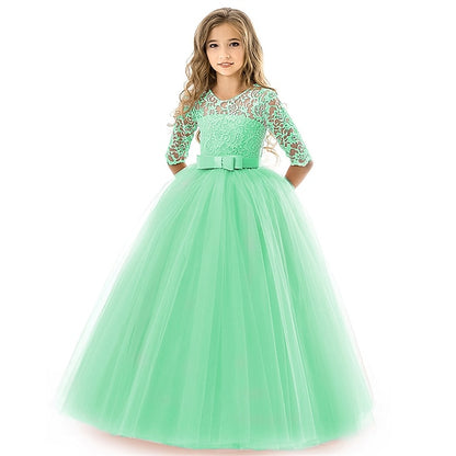 Kids Flower Girl Sleeve Dress Girls' Wedding Half
