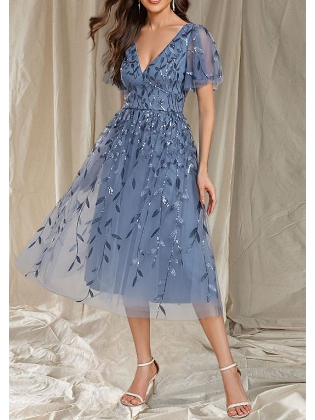 Mother of Guest A-Line Bride the Neck Wedding Dress Elegant V