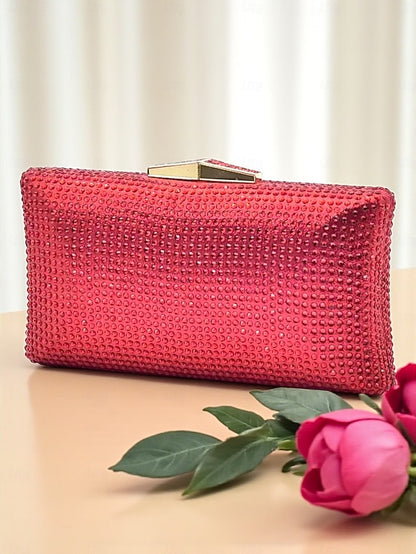 Heel Set Clutch and Gold Matching Block Sandals - Women's