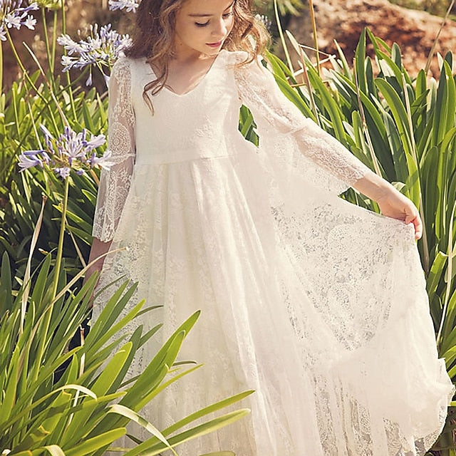 Girl Kid's Lace Flower Formal Dress Girls'