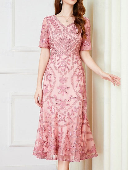 Party of A-Line Elegant Dress the V Vintage Mother Bride