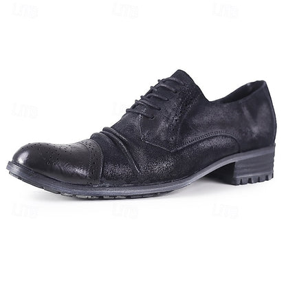 Men's Vintage Shoes Leather Oxford Genuine – Brogue