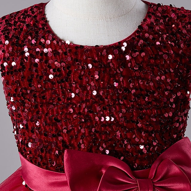 Festival Girls' Dress Party Kids Wedding Sequin Sleeveless